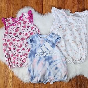 Baby Rompers Bundle Tie-Dye Blue and Pink, 12-18M